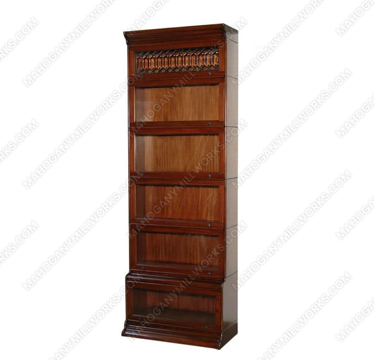 Mahogany 6-Stack 2-Unit Side x Side Bunching Barrister Bookcase