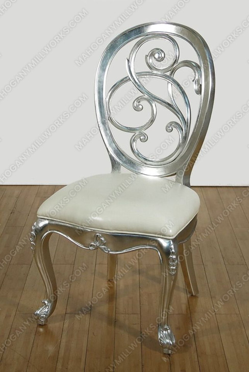 Silver French Style Balloon Back Dining Chair Set (Set of 8)
