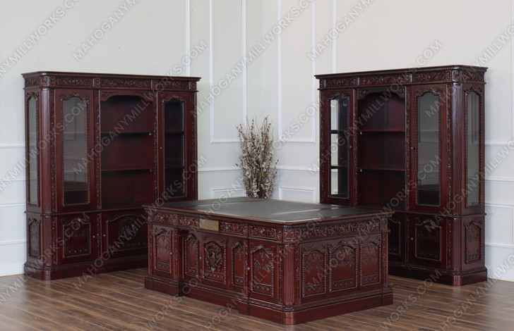 Dark Mahogany President's Resolute Bookcase Replica