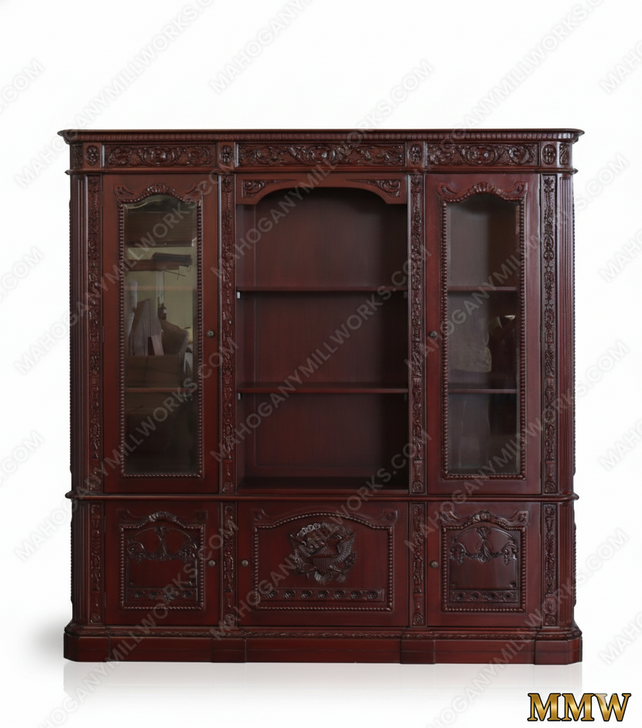 Dark Mahogany President's Resolute Bookcase Replica
