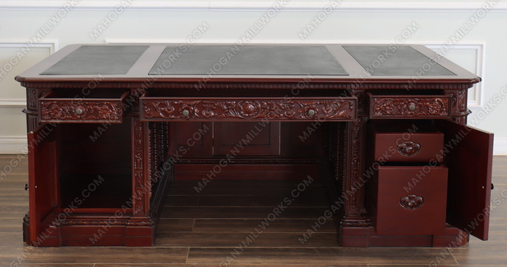 2pc Dark Mahogany Resolute Office Desk/Bookcase Set