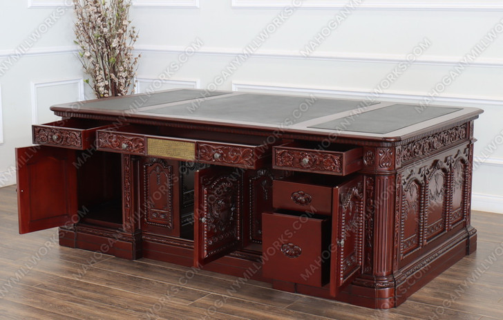 2pc Dark Mahogany Resolute Office Desk/Bookcase Set