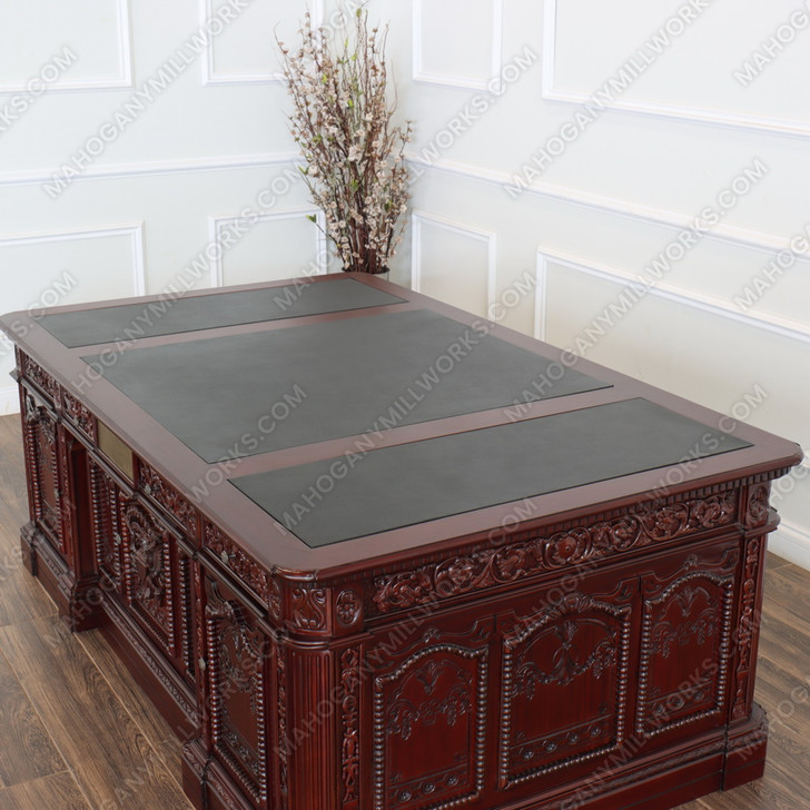 3pc Dark Mahogany Presidential Resolute Office Set w/ Bookcase