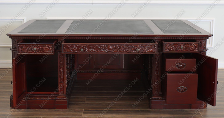 2pc Dark Mahogany Resolute Office Desk/Bookcase Set