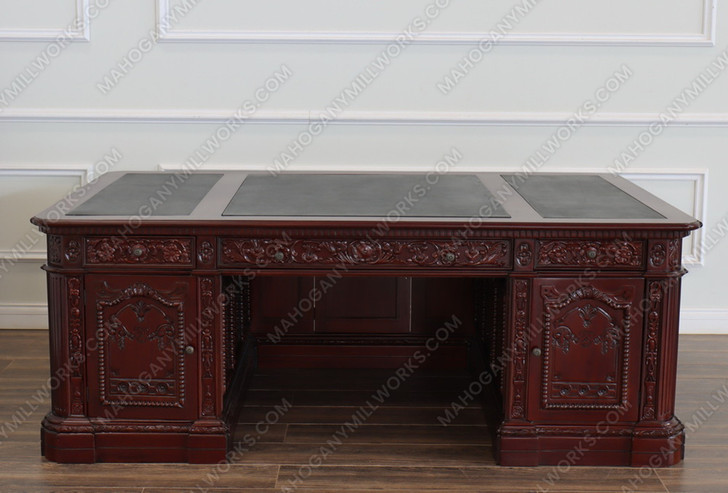 2pc Dark Mahogany Resolute Office Desk/Bookcase Set