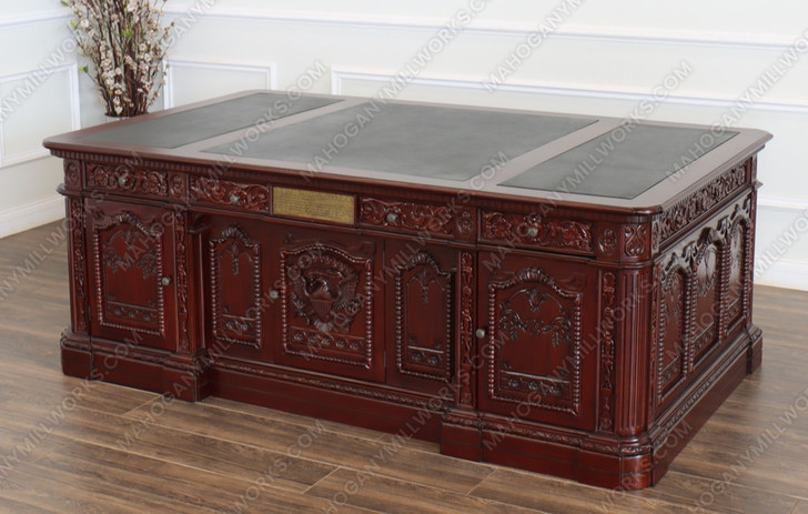 2pc Dark Mahogany Resolute Office Desk/Bookcase Set