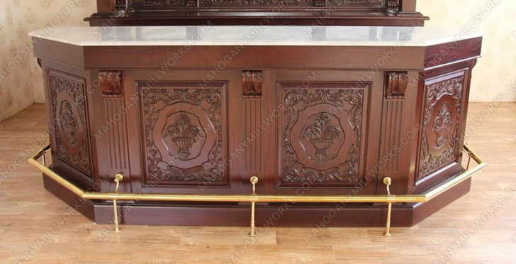 9ft Victorian Pub Bar w/ Marble Top