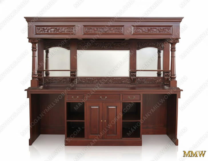 9ft Victorian Pub Bar w/ Marble Top