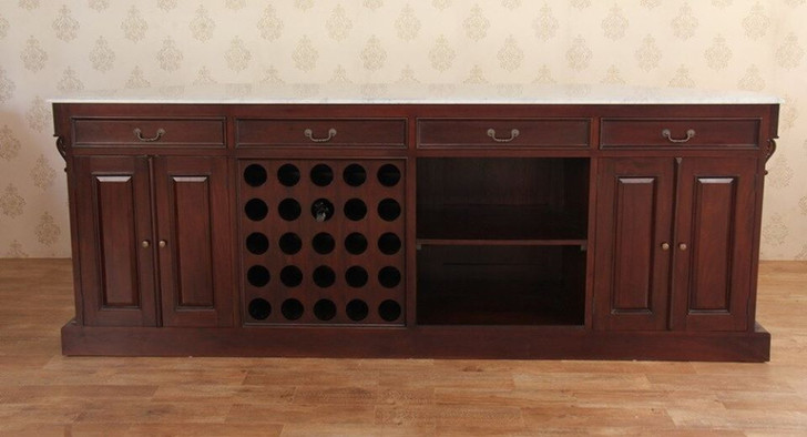 9ft Victorian Pub Bar w/ Marble Top