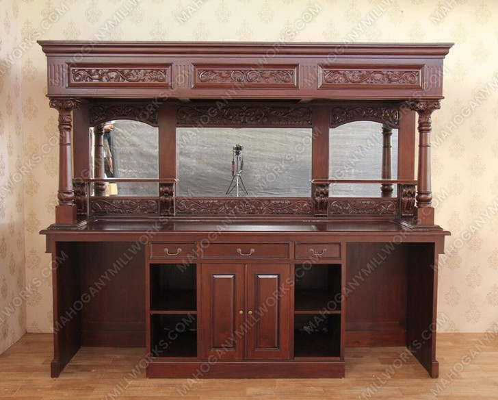 9ft Victorian Pub Bar w/ Marble Top