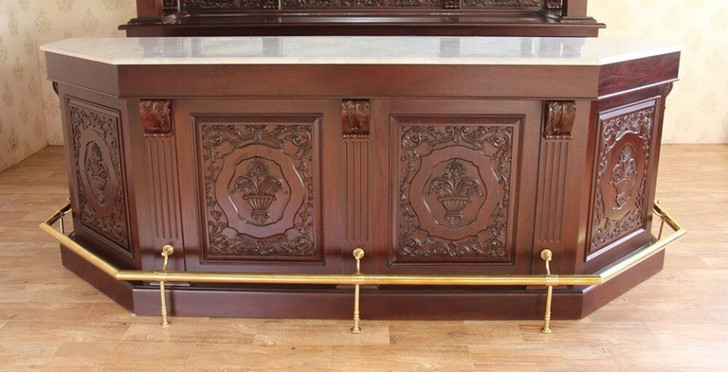9ft Victorian Pub Bar w/ Marble Top