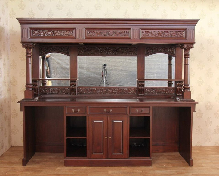 9ft Victorian Pub Bar w/ Marble Top