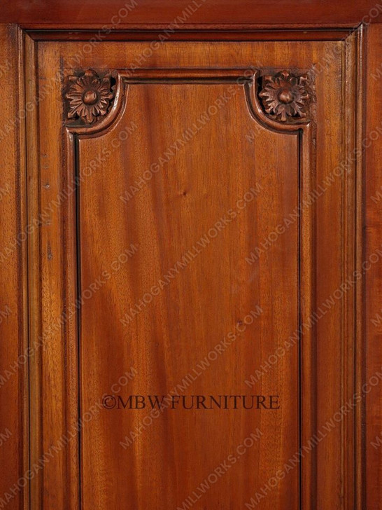 Solid Mahogany English Canopy Pub Bar with Stained Glass & Mirrors