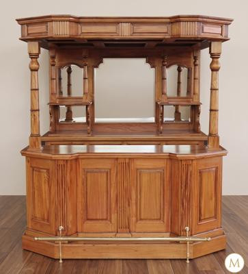 6.5ft Light Mahogany English Canopy Home Pub Bar