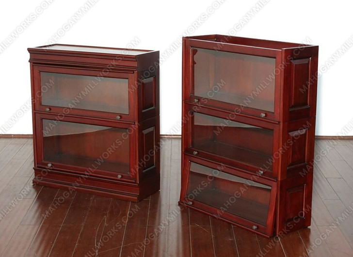 Cherry Finish Mahogany Barrister Lawyer's Bookcase w/ Interchangeable Stacks