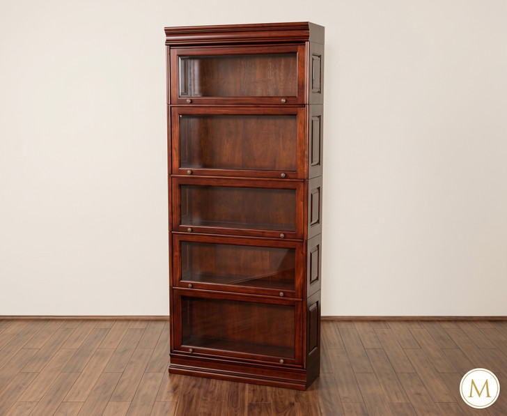 Cherry Finish Mahogany Barrister Lawyer's Bookcase w/ Interchangeable Stacks