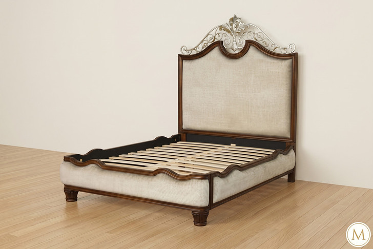 Upholstered Panel Bed with Iron