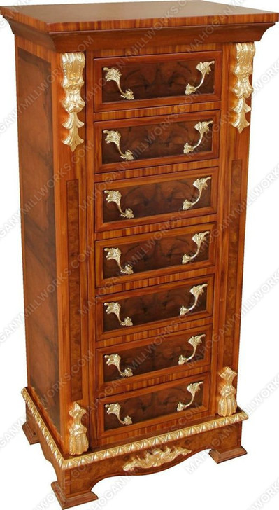 French Marquetry Inlaid Jewelry Chest