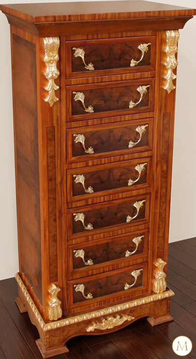 French Marquetry Inlaid Jewelry Chest