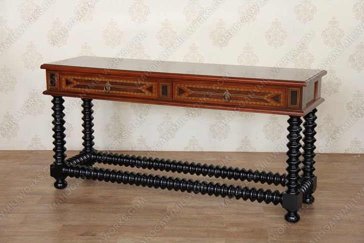 Egyptian Traditional Mappa Burl Console Table