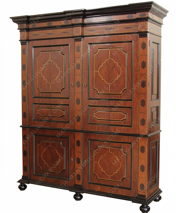 Egyptian Mappa Burl Marquetry Cabinet