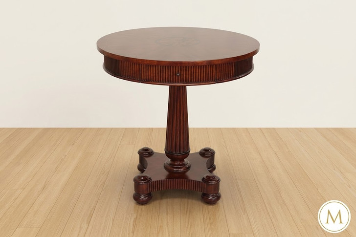 Marquetry Inlay Round Occasional Table