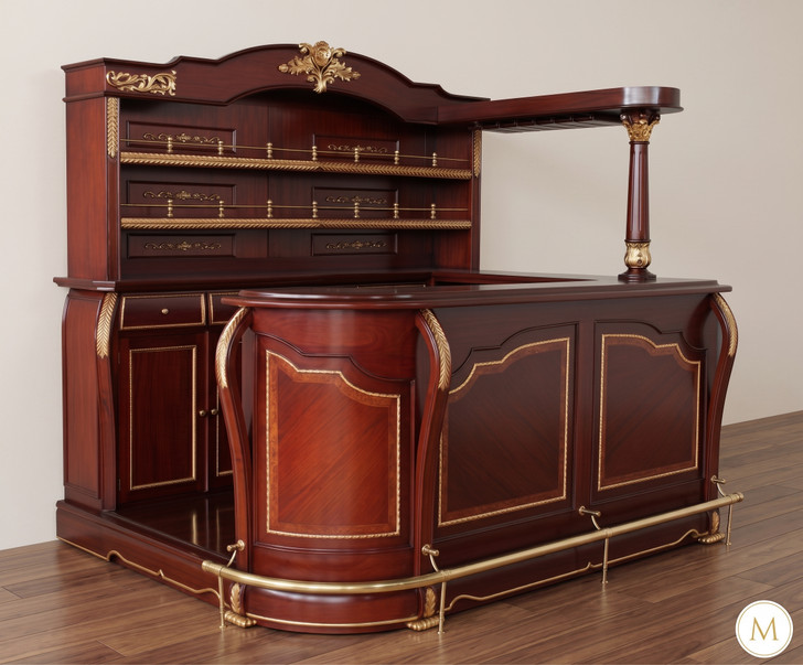 Baroque Mappa Burl Inlay Pub Bar