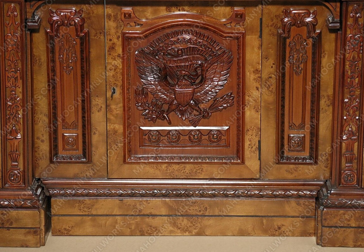6ft Mappa Burl Inlay Resolute Oval Office Desk