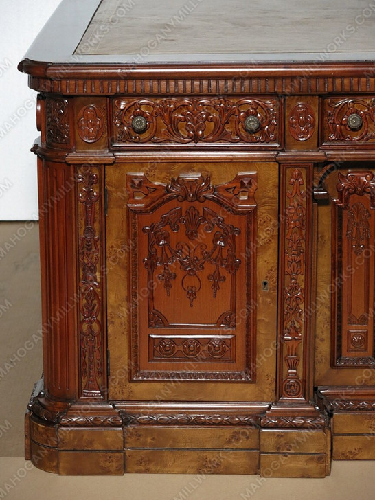 6ft Mappa Burl Inlay Resolute Oval Office Desk