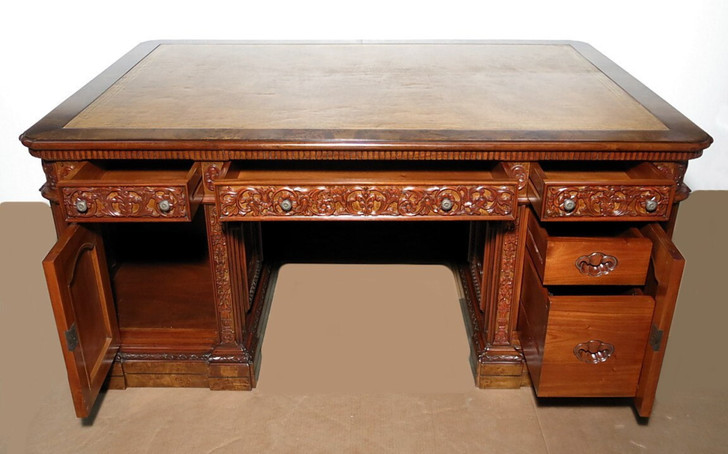 6ft Mappa Burl Inlay Resolute Oval Office Desk