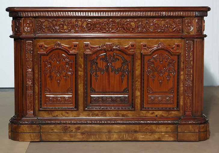 6ft Mappa Burl Inlay Resolute Oval Office Desk
