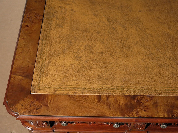 6ft Mappa Burl Inlay Resolute Oval Office Desk
