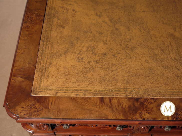 6ft Mappa Burl Inlay Resolute Oval Office Desk