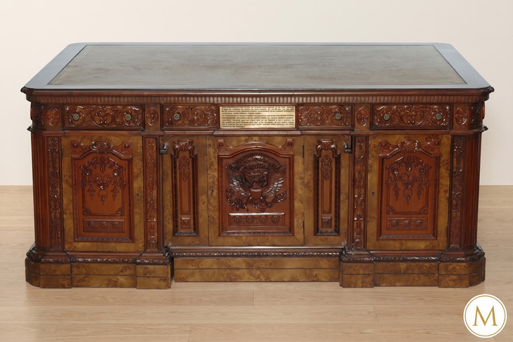 6ft Mappa Burl Inlay Resolute Oval Office Desk