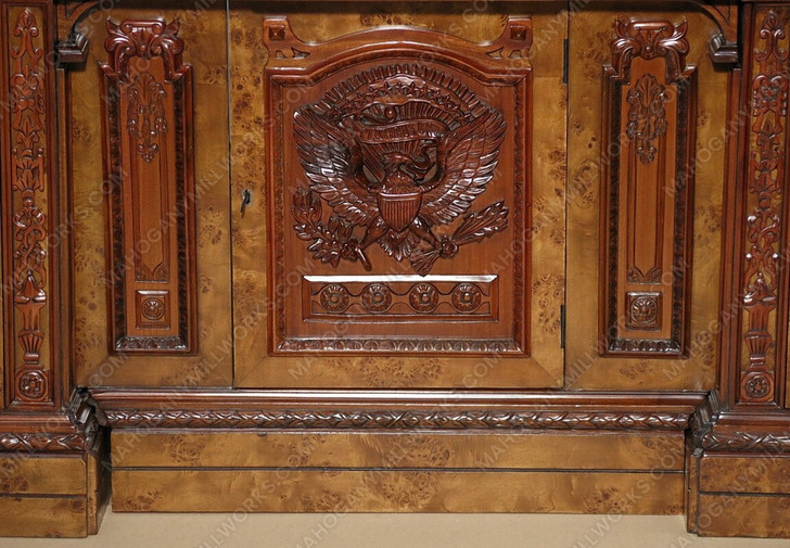 6ft Mappa Burl Inlay Resolute Oval Office Desk