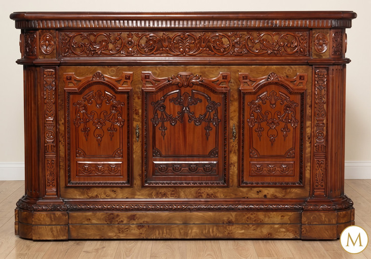 6ft Mappa Burl Inlay Resolute Oval Office Desk