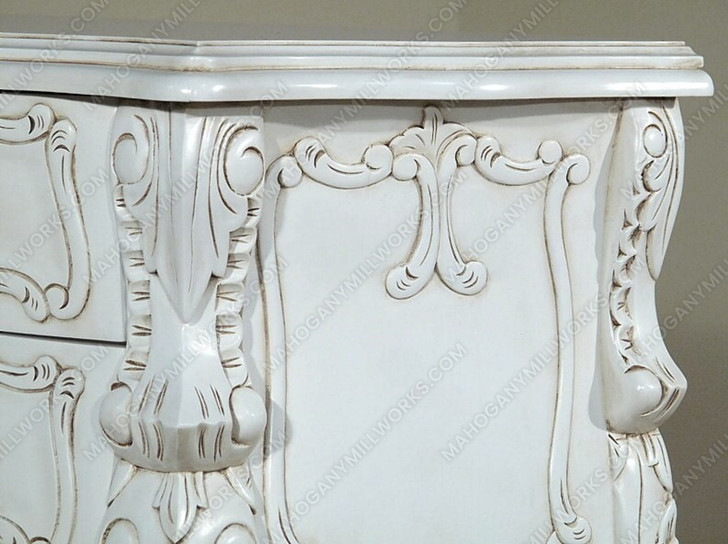 Rococo White Tall Chest Dresser