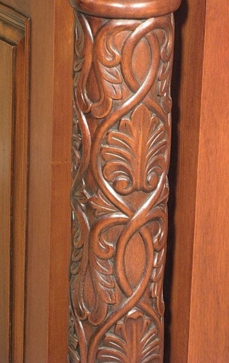 6.5ft Carved Mahogany Home Pub Bar w/ Marble
