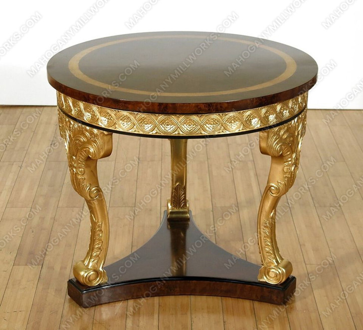 6pc Dark Burl / Gold Leaf Living Room Set