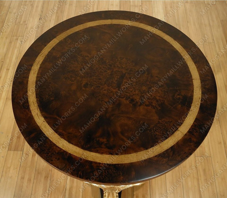 6pc Dark Burl / Gold Leaf Living Room Set
