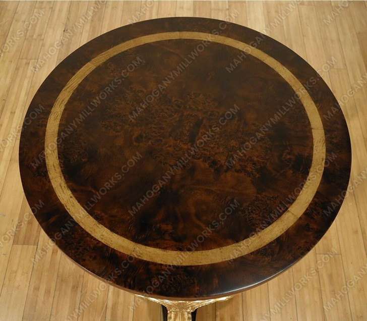 6pc Dark Burl / Gold Leaf Living Room Set