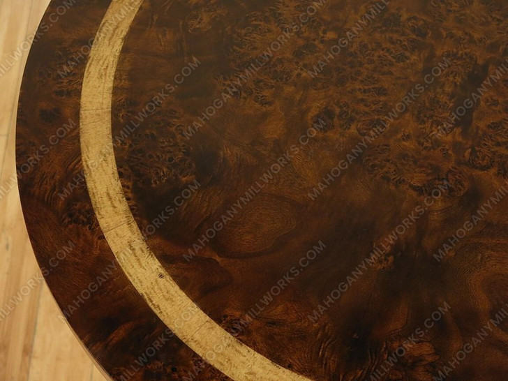 6pc Dark Burl Inlay & Gold Leaf Living Room Set