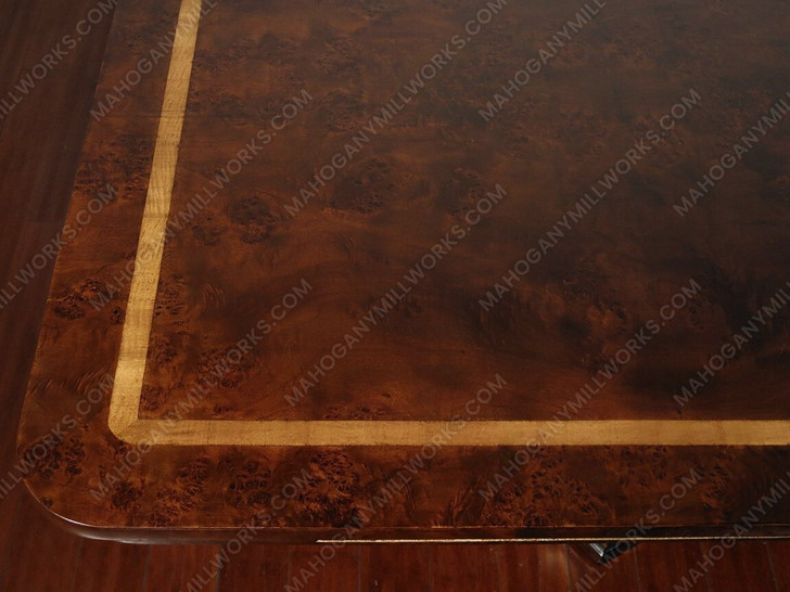 12pc Dark Burl & Gold Leaf Dining Set