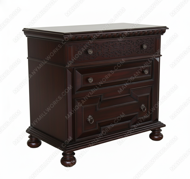 Casablanca Dark Salak Bedside Table Nightstand