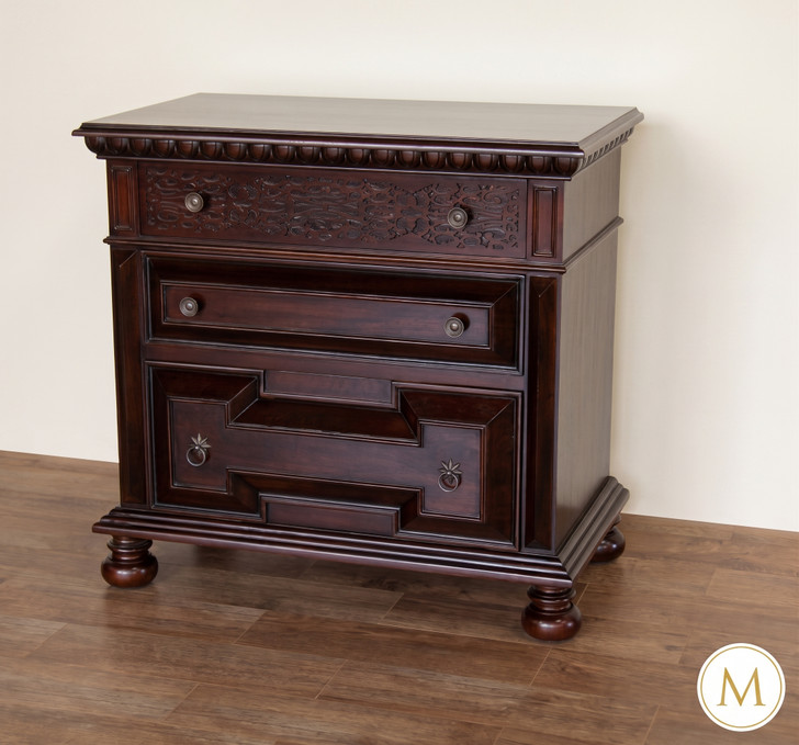 Casablanca Dark Salak Bedside Table Nightstand