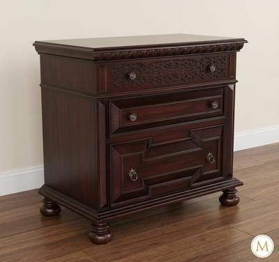 Casablanca Dark Salak Bedside Table Nightstand