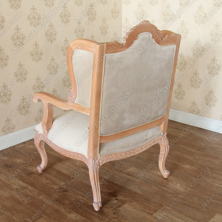 Custom Mahogany Louis Phillipe Sky Blue Velvet Upholstered Arm Chair