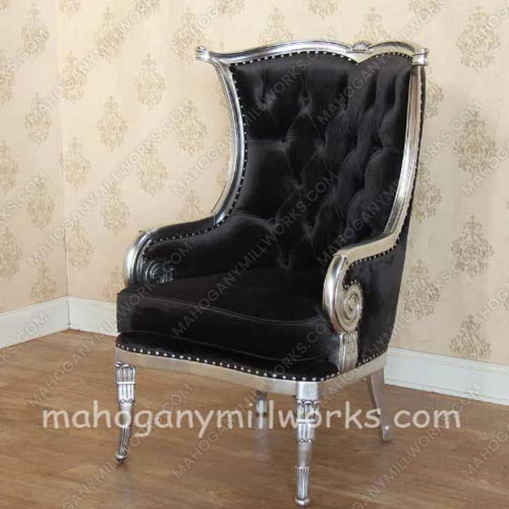 Black Velvet Lounge  Chair