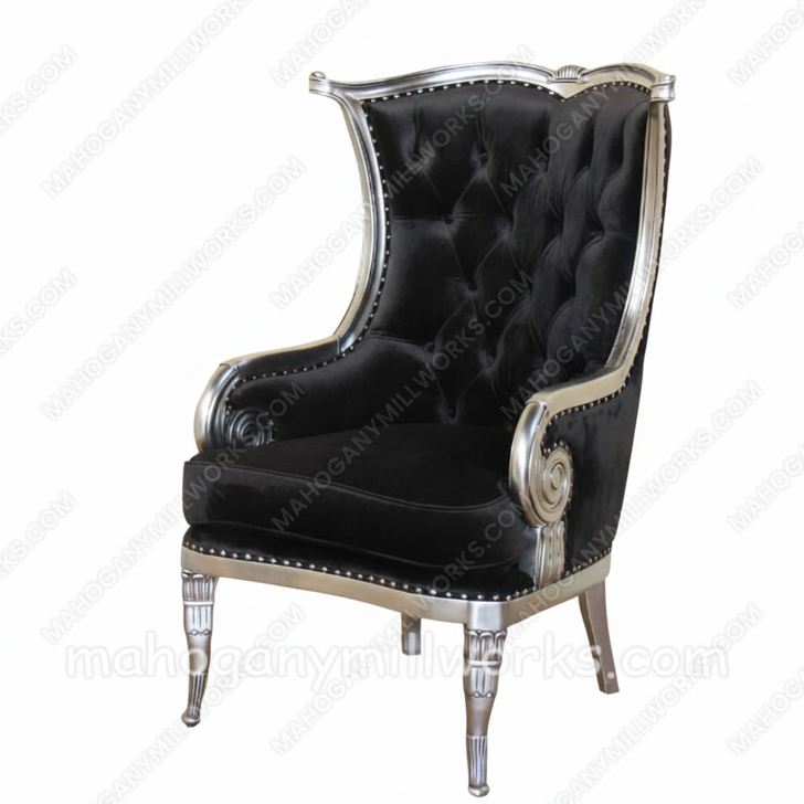 Black Velvet Lounge  Chair