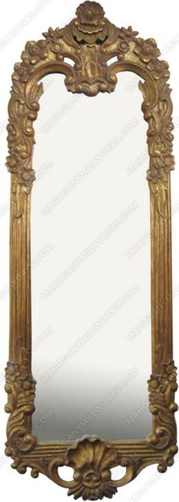 Flower Carved Mirror Tall